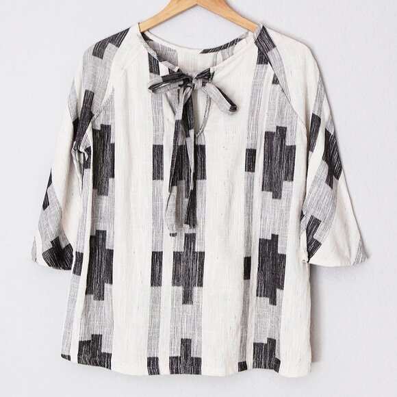 Ace & Jig Beatrice Blouse Top Mural Size M Reversible Cotton Lagenlook Rare $260 - Picture 3 of 16
